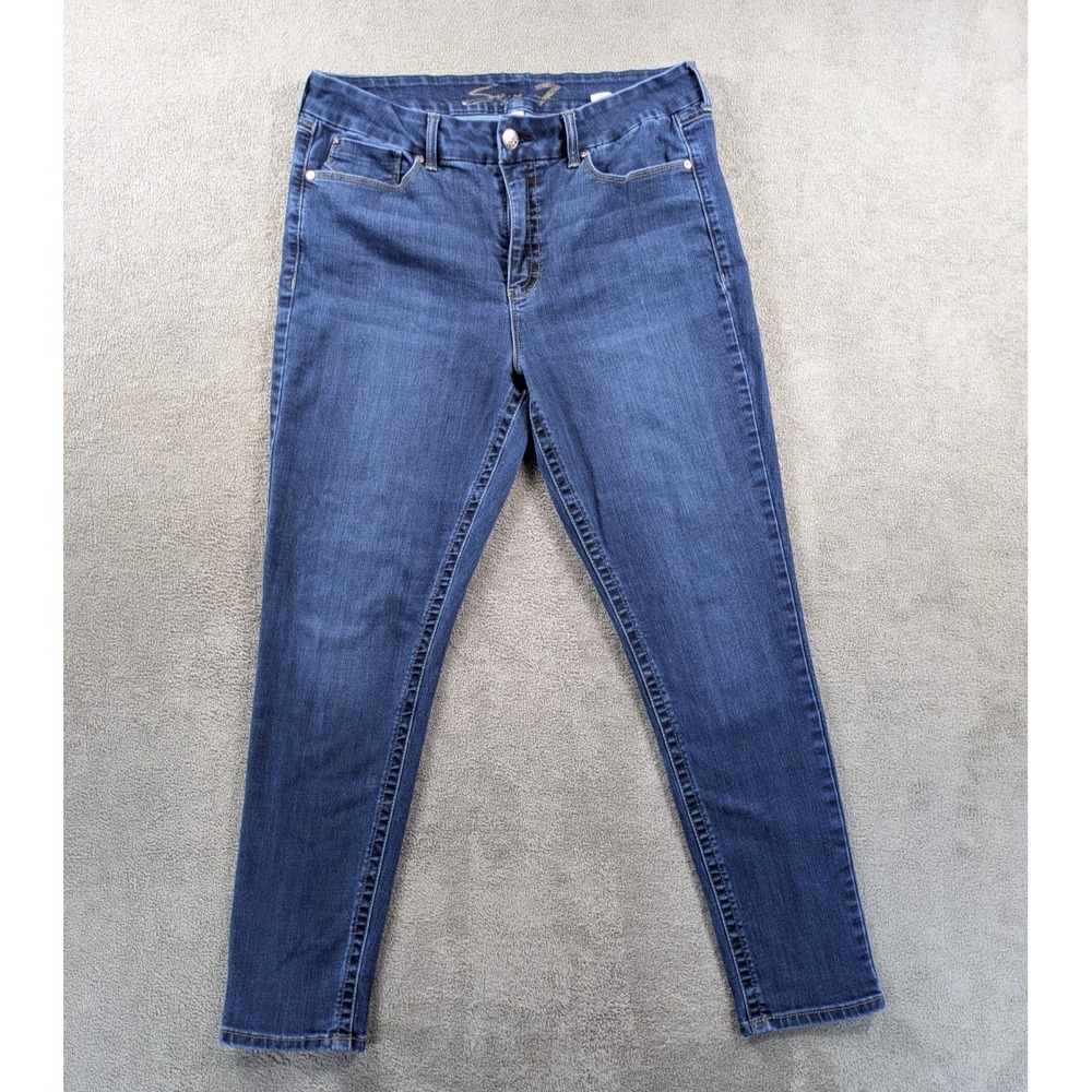 Seven7 Jeans Womens Size 16 Tummyless High Rise Skinny Stretch Some Flaws